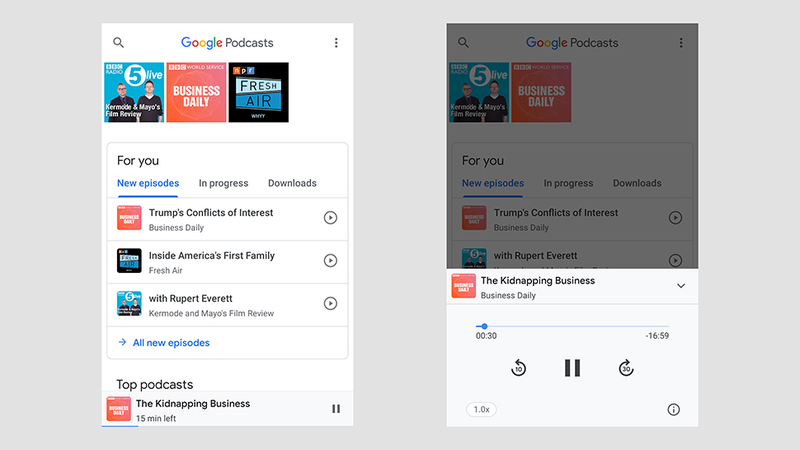 Google Podcasts sticks to the basics.